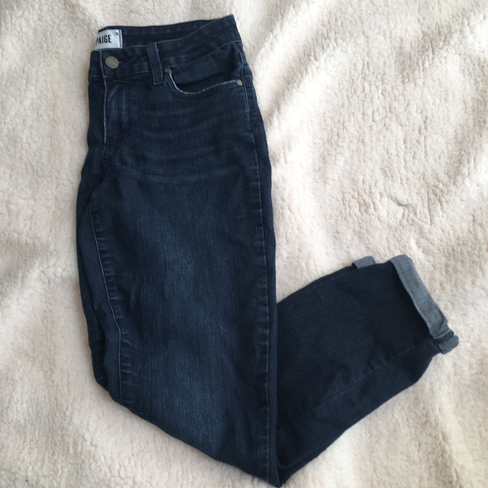 Paige 28 distressed jeans Kylie crop